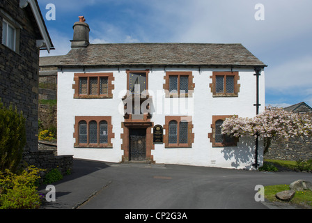 Hawkshead Grammar School Museum, dove William Wordsworth era un allievo, Lake District, Cumbria, England Regno Unito Foto Stock