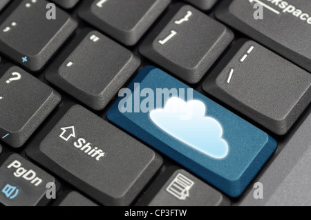 Il cloud computing concetto Mostra icona a forma di nuvola Foto Stock