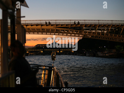 Senna Crociera al Tramonto Parigi Francia Foto Stock