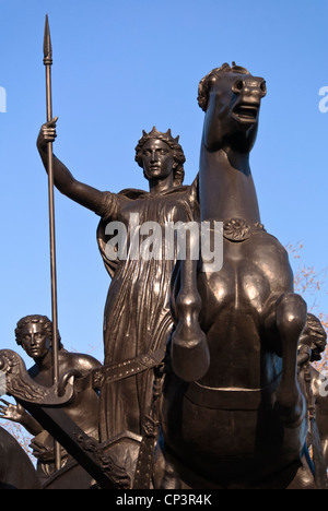 Statua della regina Boadicea, Westminster Bridge, London, England, Regno Unito Foto Stock