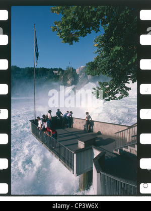 Svizzera - Canton Ticino - Schaffhausen. Cascate del Reno Foto Stock