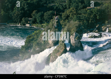 Svizzera - Canton Ticino - Schaffhausen. Cascate del Reno Foto Stock