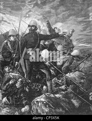 Il maggiore generale GEORGE COLLEY (1835-1881) alla Guerra Boera Battaglia di Majuba Hill dove è stato ucciso il 27 febbraio 1881 Foto Stock