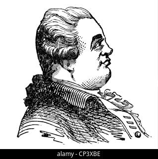 North, Frederick, 2nd Earl Guilford, 13.4.1732 - 5.8.1792, politico britannico (Tory), primo ministro 28.1.1770 - 22.3.1782, ritratto, incisione in legno, 19th secolo, Foto Stock