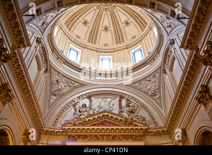 La cupola all'interno della Cattedrale di Valencia Spagna Foto Stock