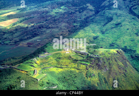 St Kitts Brimstone Hill Brimstone Fort Vista aerea Sito Patrimonio Mondiale Foto Stock