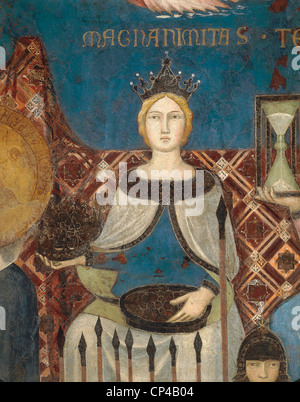 Toscana Siena edificio pubblico Sala della pace. Ambrogio Lorenzetti (attivo 1285-1348), effetti di buon cattivo governo in città Foto Stock