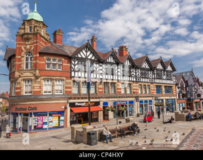 Luogo di mercato nel centro di Wigan. Foto Stock