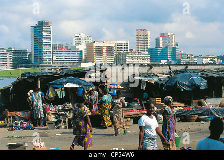 La COSTA D AVORIO ABIDJAN IL MERCATO Treichville Foto Stock