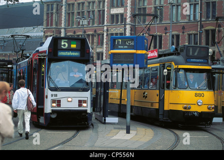 Paesi Bassi Amsterdam tram Foto Stock