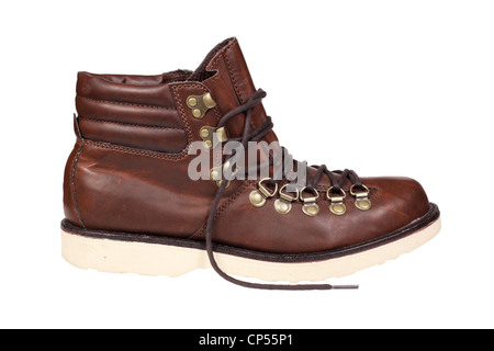 Escursionismo boot isolato su bianco con percorso di clipping. Foto Stock