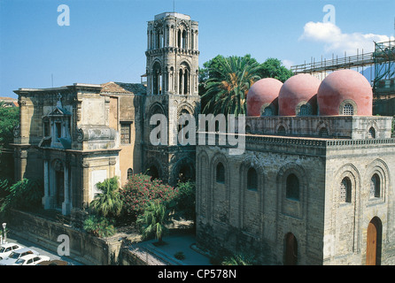 Palermo Sicilia e la chiesa di San Cataldo Martorana xii secolo Foto Stock