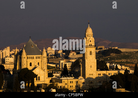Mt Sion durante il tramonto. Foto Stock