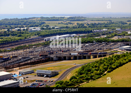 3800. Channel Tunnel Terminale, Cheriton, Folkestone, Kent, Regno Unito Foto Stock