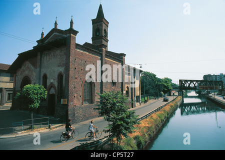 Milano Lombardia Naviglio Grande chiesa di San Cristoforo Foto Stock