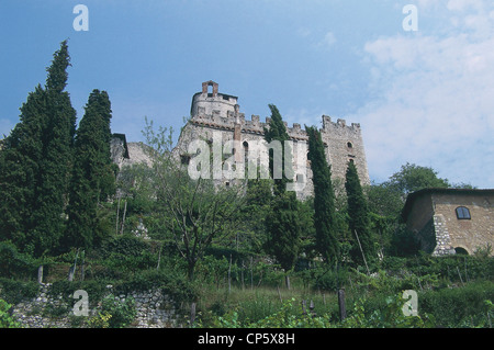 Trentino Alto Adige - Val Lagarina - Villaggio di Sabbionara di Avio (Trento). Castello Castelbarco. Foto Stock