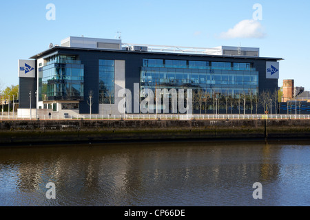 Stv centrale televisione scozzese studios pacific quay fiume Clyde Glasgow Scotland Regno Unito Foto Stock