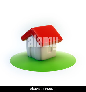 Cartoon stilizzato 3D'icona a forma di casa Foto Stock