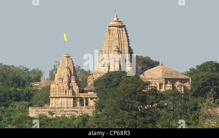 Chittorgarh Fort Situato nel Rajasthan (India) in serata Foto Stock