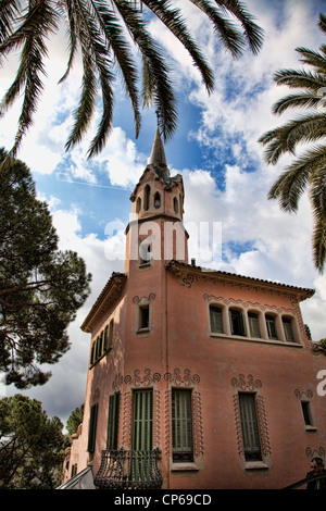 La casa di Gaudi Museum, il Parco Guell, Barcelona, Spagna. Foto Stock