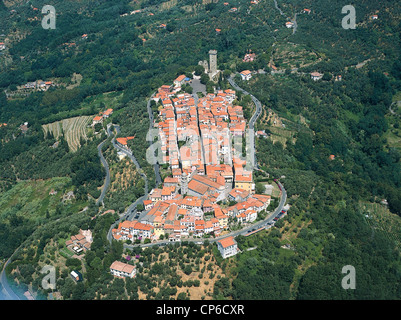 Liguria - Castelnuovo Magra (SP). Vista aerea. Foto Stock