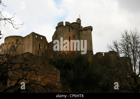 Il Chateau de Bonaguil a Fumel Lot-et-Garonne Francia Foto Stock