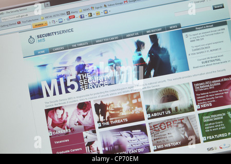 MI5 per il servizio di sicurezza del sito internet della pagina web homepage Foto Stock