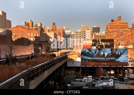 Manhattan New York City fotografata dalla linea alta. Foto Stock