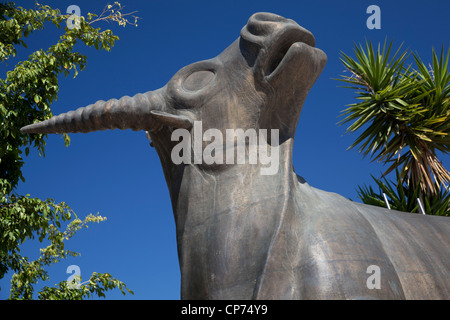 Statua di Zeus in Agios Nikolaos, Creta, Grecia Foto Stock