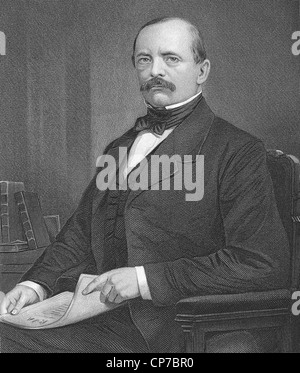 Incisione di Prussia statista tedesco Otto von Bismarck. Foto Stock