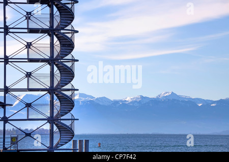 Torre di osservazione, Friedrichshafen, Lago di Costanza, Baden-Württemberg, Germania Foto Stock