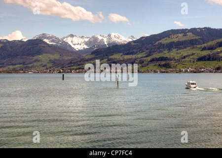 Lago Superiore, Lago di Zurigo, Rapperswil, San Gallo, Svizzera Foto Stock