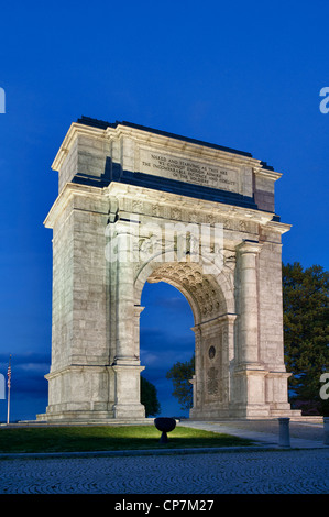 Il National Memorial Arch, Valley Forge National Historical Park, Pennsylvania, STATI UNITI D'AMERICA Foto Stock