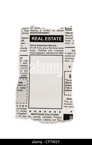 Finti Annunci, giornale, Real Estate concetto. Foto Stock