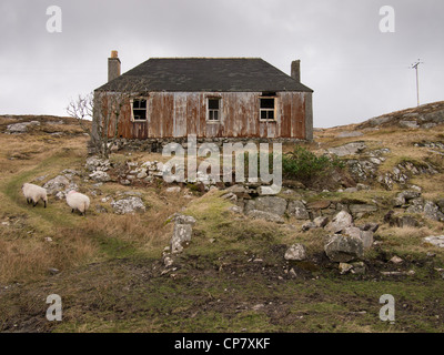 Abbandonato Casa Croft, Isle of Scalpay, Scozia Foto Stock