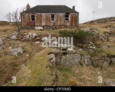 Abbandonato Casa Croft, Isle of Scalpay, Scozia Foto Stock