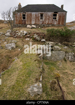 Abbandonato Casa Croft, Isle of Scalpay, Scozia Foto Stock