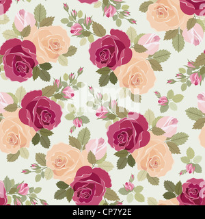 Floral pattern senza giunture con rose Foto Stock