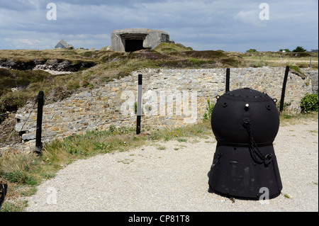 Fort de Curbornn,Museo,Memoriale della Battlle di Atlantic,WW II,Pointe de Pen-Hir,Crozon penisola vicino a Camaret,Finisterre,Brittany Foto Stock