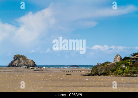 La bocca di salmone Creek a Bodega Bay California Foto Stock