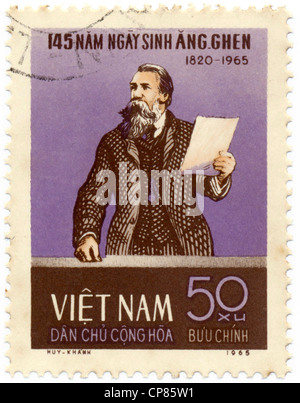 Storico di francobolli di affrancatura postale dal Vietnam, Historische Briefmarken, Friedrich Engels, 1965, Vietnam, Asien Foto Stock