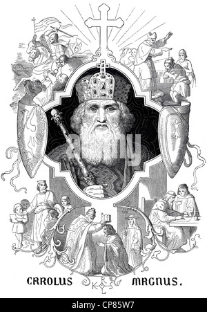 Carlo Magno, Carolus Magnus, Carlo Magno, storico illustrazione, Karl Der Große oder Carolus Magnus oder Karolus Magnus Foto Stock