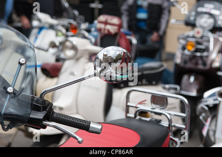 Scooter club nel rally di Cambridge, Inghilterra. Foto Stock