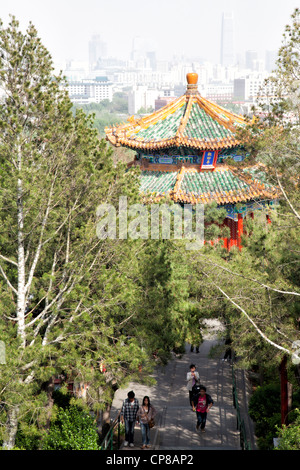 Vista panoramica di Pechino da Jing Shan Park. Cina. Foto Stock