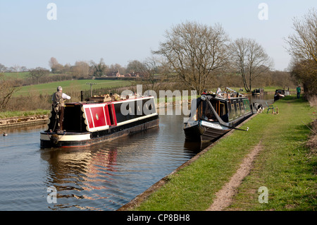 Il Grand Union Canal a Rowington, Warwickshire, Inghilterra, Regno Unito Foto Stock