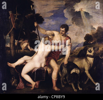 Tiziano Venere e Adone 1555 Museo di Prado - Madrid Foto Stock