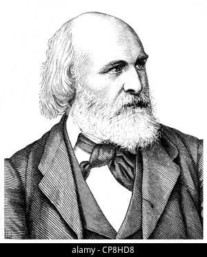 Johann Gottfried Kinkel, 1815 - 1882, un tedesco teologo protestante, scrittore, inno Poeta e uomo politico, Historische Zeichnung au Foto Stock