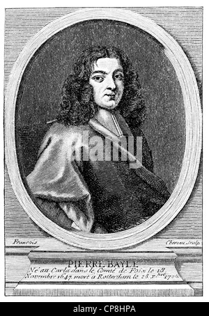 Pierre Bayle, 1647 - 1706, uno scrittore francese e filosofo, Historische Druck aus dem 19. Jahrhundert, Ritratto von Pierre Bayle Foto Stock