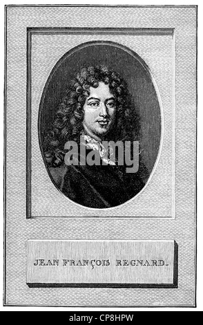 Jean-François Regnard, 1655 - 1709, uno scrittore francese, Historische Druck aus dem 19. Jahrhundert, Ritratto von Jean-François regna Foto Stock