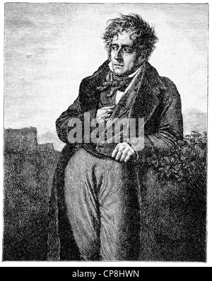 François-René Vicomte de Chateaubriand, 1768 - 1848, uno scrittore francese, politico e diplomatico Historische Druck aus dem 19. Ja Foto Stock